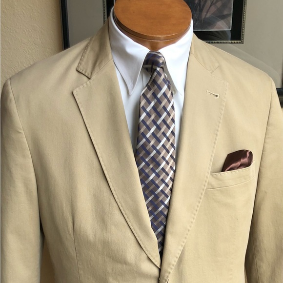 Kroon 2 Button Medium Weight Tan Cotton Jacket Size 40R - Picture 2 of 15